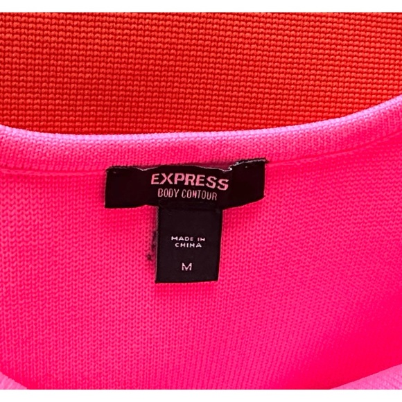 Express Body Contour V-wire Color Block Midi Sweater Dress - Picture 7 of 8